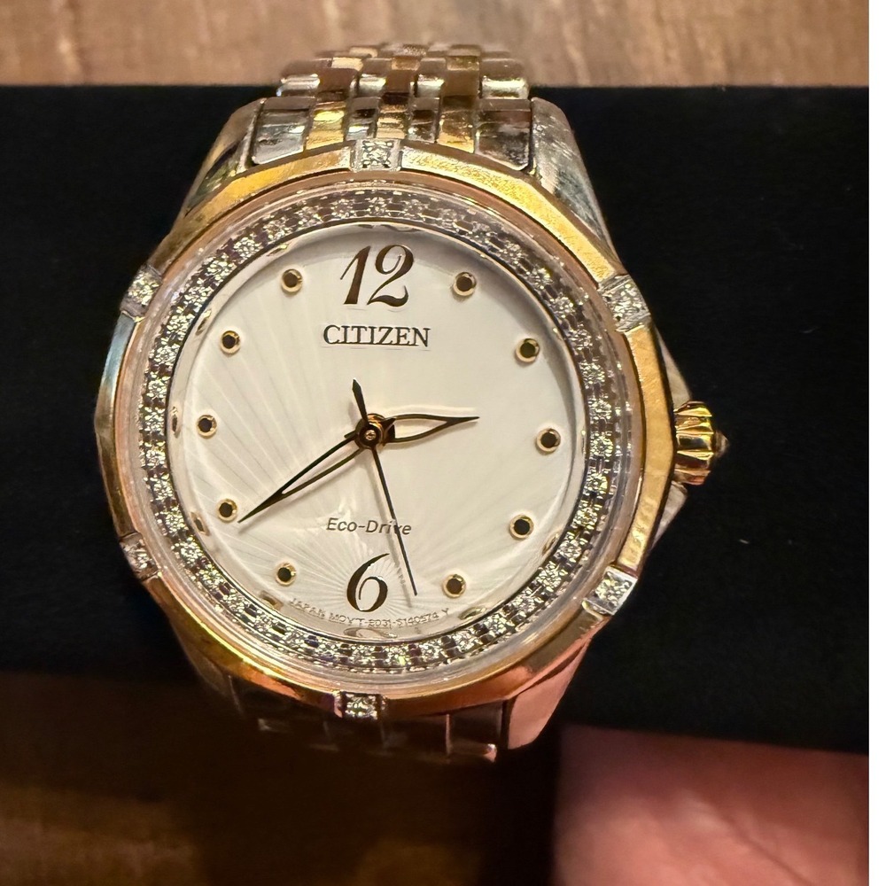 Citizen Eco Drive Signature Versailles Two Tone Diamond Watch EM0374-50A